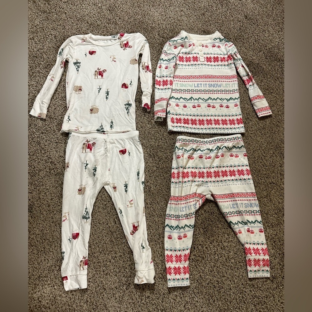 Festive Christmas Kids Pajama Set - Red and White